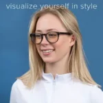 a woman with glasses with message